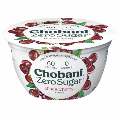 Chobani® Black Cherry Zero Sugar Yogurt Perspective: front