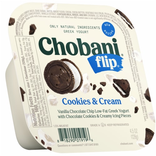Chobani® Flip® Low-Fat Cookies & Cream Greek Yogurt Perspective: front