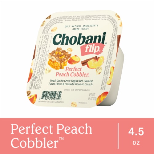 Chobani® Flip® Low-Fat Perfect Peach Cobbler™ Greek Yogurt Perspective: front