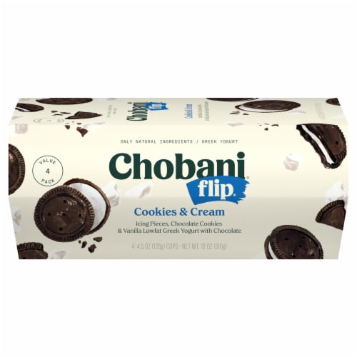 Chobani Flip Low-Fat Cookies & Cream Greek Yogurt Perspective: front