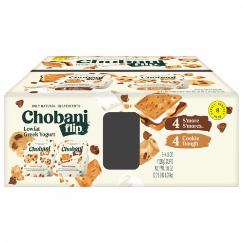 Chobani Flip Low-Fat S'more S'mores and Cookie Dough Greek Yogurt Cups Perspective: front