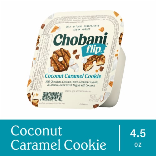 Chobani® Flip® Coconut Caramel Cookie Low Fat Greek Yogurt Cup Perspective: front