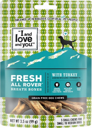 I and Love and You Fresh All Rover Breath Bones with Turkey Perspective: front