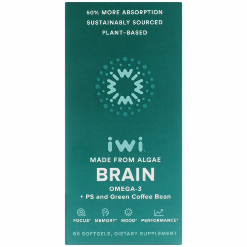 iWi Algae-Based Brain Omega-3 Supplement Perspective: front