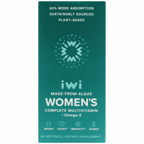 iWi Algae-Based Women's Complete Multivitamin + Omega-3 Perspective: front
