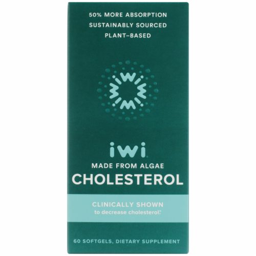 iWi Algae-Based Cholesterol Omega-3 Supplement Perspective: front