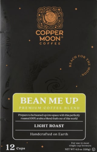 Copper Moon Bean Me Up Light Roast Single Serve Coffee Pods Perspective: front