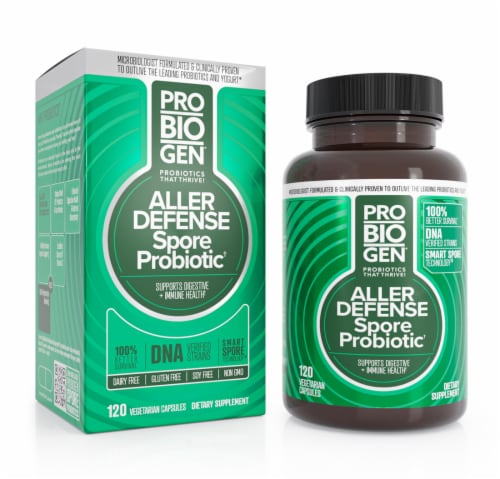 Probiogen® Aller Defense Spore Probiotic Vegetarian Capsules Perspective: front