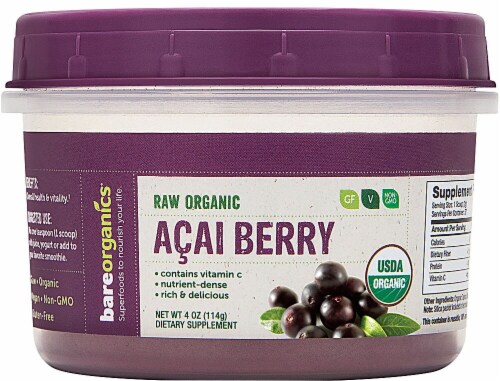 BareOrganics  Acai Berry Powder Raw Perspective: front