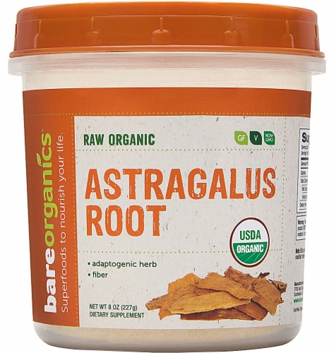 BareOrganics Raw Organic Astragalus Root Powder Perspective: front
