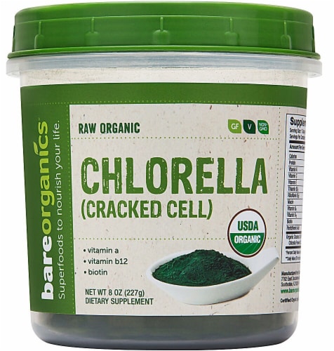 BareOrganics  Chlorella - Cracked Cell - Powder Raw Perspective: front