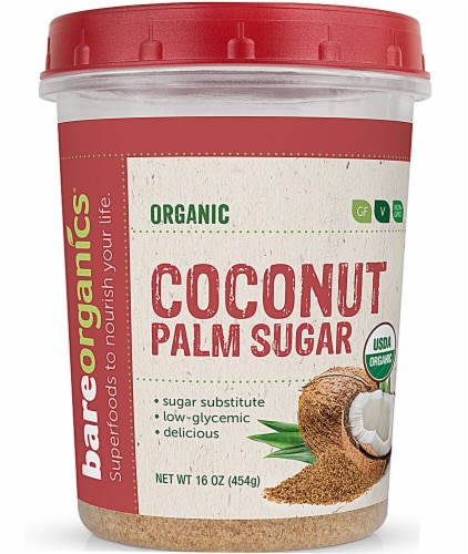 BareOrganics Coconut Palm Sugar Perspective: front