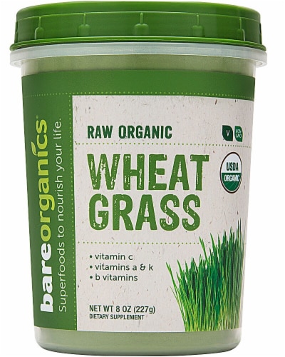 BareOrganics  Wheat Grass Powder Raw Perspective: front
