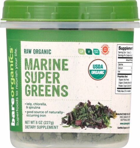 BareOrganics Marine Super Greens Raw Powder Perspective: front
