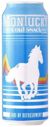 Montucky Cold Snacks® American Lager Beer Single Can Perspective: front
