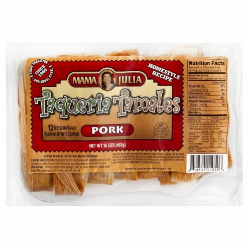 Mama Julia Taqueria Pork Tamales 12 Count Perspective: front