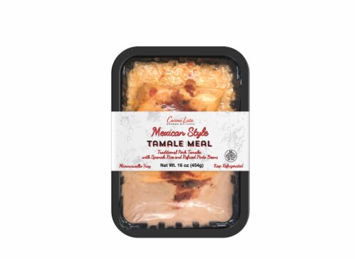 Cocina Lista Mexican Style Pork Tamale Meal Perspective: front