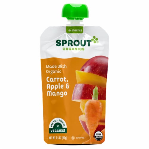 Sprout® Organic Carrot Apple Mango Stage 2 Baby Food Perspective: front