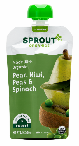 Sprout® Organic Pear Kiwi Peas Spinach Stage 2 Baby Food Perspective: front