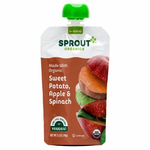 Sprout Organic Sweet Potato Apple Spinach Stage 2 Baby Food