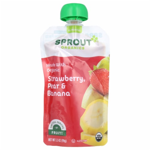 Sprout Organic Strawberry Pear Banana Stage 2 Baby Food Pouch