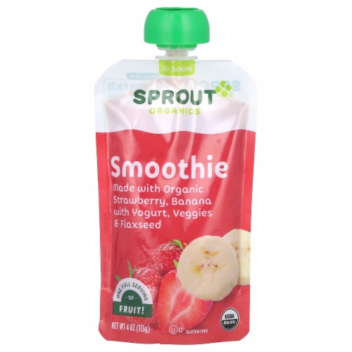 Sprout Organic Smoothie Strawberry Banana with Yogurt Veggies & Flax Seed Baby Food