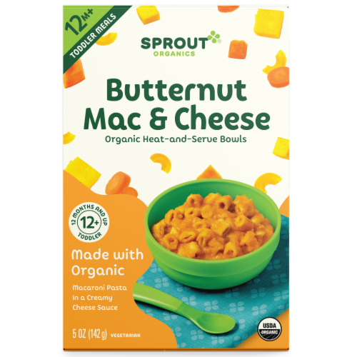 Sprout Organics® 12 Month + Butternut Mac & Cheese Baby Food Bowl Perspective: front
