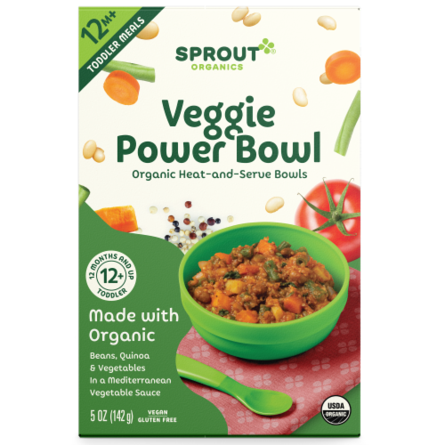 Sprout Organic Veggie Power Bowl Toddler Meal Perspective: front