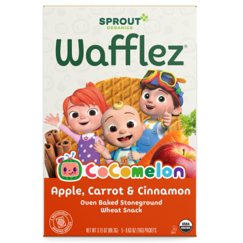 Sprout® Organics Apple Carrot and Cinnamon Wafflez® Perspective: front