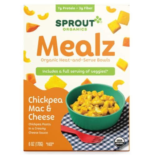Sprout Organics® Mealz Chickpea Mac & Cheese Heat & Serve Bowl Perspective: front