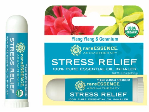 Rare Essence® Aromatherapy Ylang Yland and Geranium Essential Oil Inhaler Perspective: front