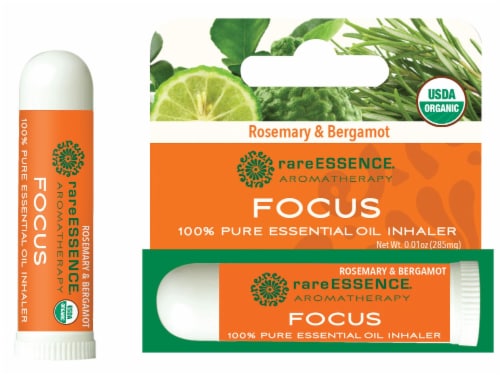 Rare Essence® Aromatherapy Focus Rosemary and Bergamot Essential Oil Inhaler Perspective: front