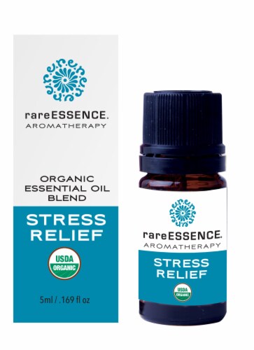 Rare Essence® Aromatherapy Organic Stress Relief Essential Oil Blend Perspective: front