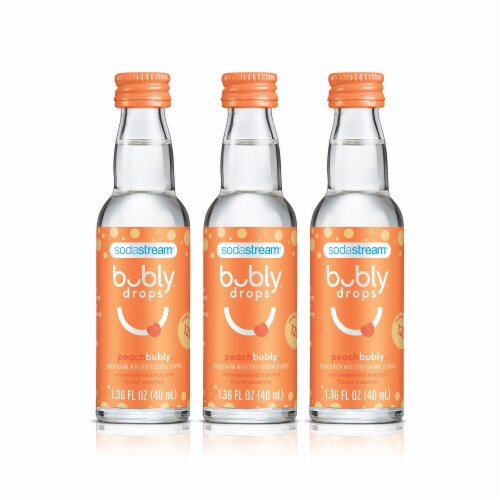 SodaStream bubly drops Peach Bubly Unsweetened Natural Flavor Essence - 3 Pack Perspective: front
