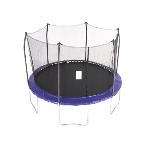 Skywalker Trampolines 12 Foot Round Outdoor Trampoline with Enclosure, Blue Perspective: front