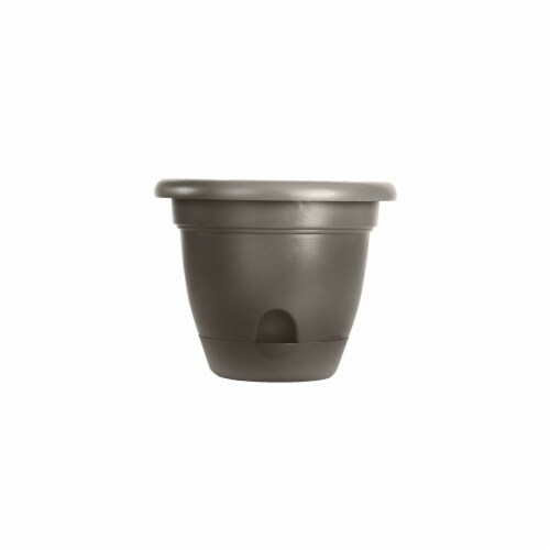 Bloem Living RCLP1660 Bloem 16 in. Lucca Planter Peppercorn Perspective: front