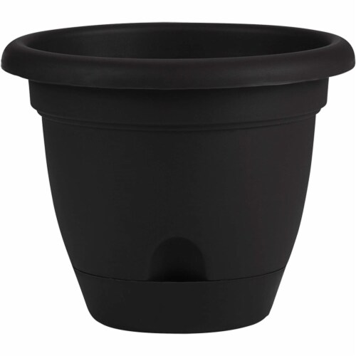 Bloem Lucca 8.8 in. H X 11 in. D Resin Planter Black Bloem Lucca 8.8 in. H X 11 in. D Resin Planter Black