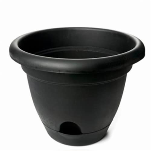 Bloem 14in Lucca Planter Black LP1400 Perspective: front