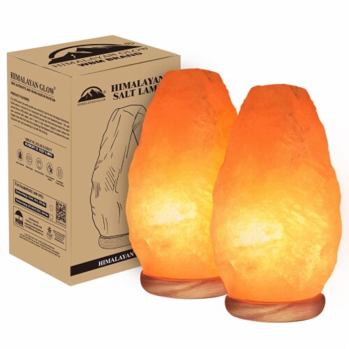 Himalayan Glow Pink Salt lamp With Neem Wooden Base, (ETL Certified) Dimmer Switch, 4-7 LBS  Perspective: front