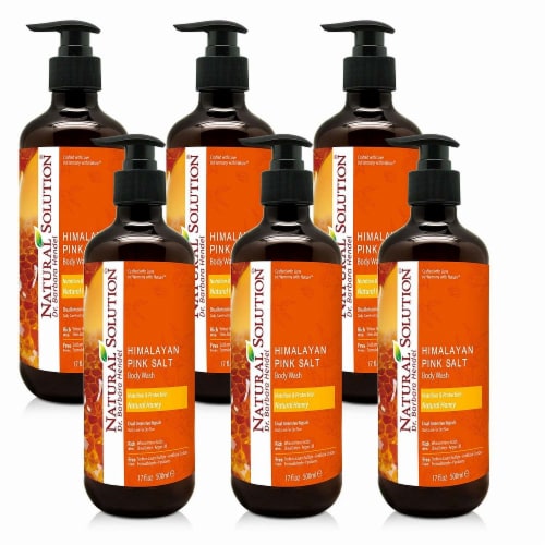 Natural Solution Body Wash, Daily Care for All Skin Types, Natural Honey - Pack of 6 Perspective: front