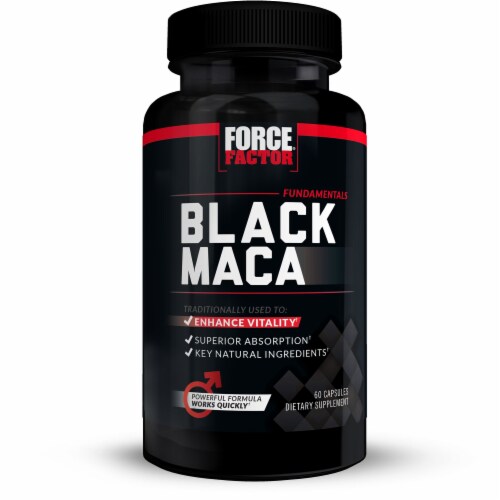 Force Factor® Black Maca 500mg Capsules Perspective: front
