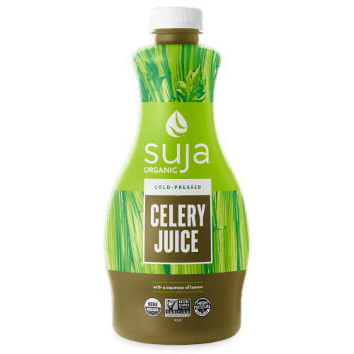 Suja Organic Celery Cold Pressed Juice Drink Perspective: front