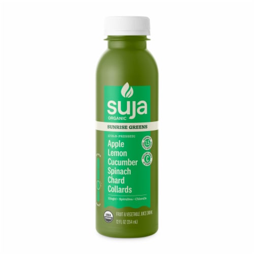 Suja Organic Sunrise Greens Cold Pressed Juice Drink Perspective: front
