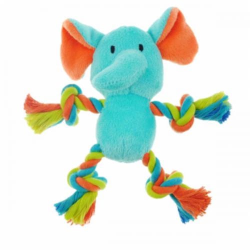 Chomper ZD1928 01 Plush Char with Rope Arms Elephant Dog Toy 1