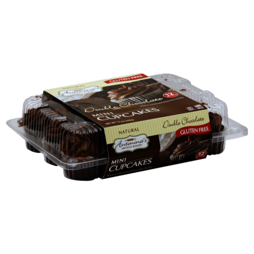 Antonina's Artisan Bakery Gluten Free Double Chocolate Mini Cupcakes Perspective: front