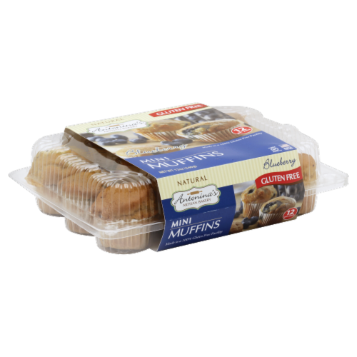 Antonina's Artisan Bakery Gluten Free Blueberry Mini Muffins Perspective: front