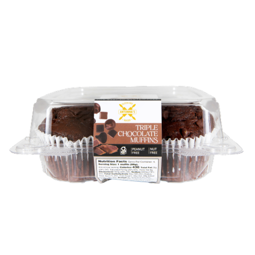Antonina's Bakery Gluten-Free Triple Chocolate Muffins Perspective: front