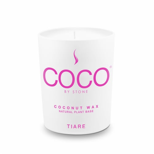 COCO by Stone Coconut Wax Tiare Scented Jar Candle Perspective: front