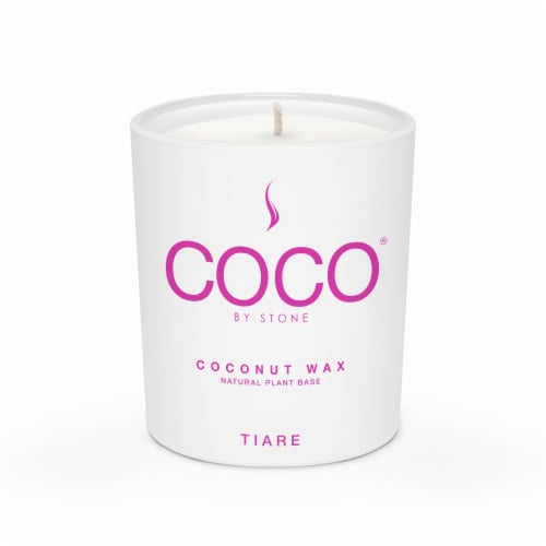COCO by Stone Tiare Coconut Wax Jar Candle - White Perspective: front
