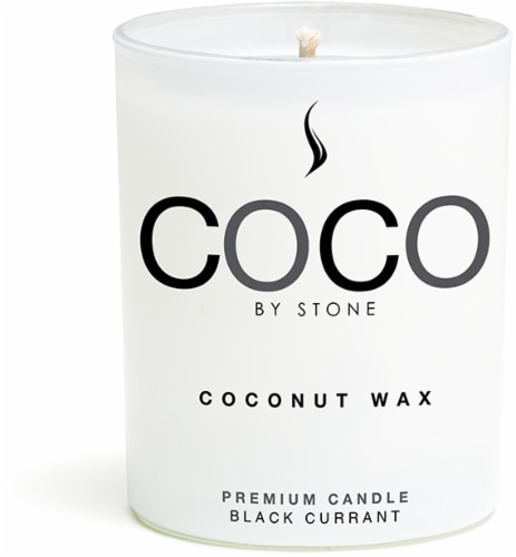 COCO by Stone Black Currant Coconut Wax Jar Candle - White Perspective: front